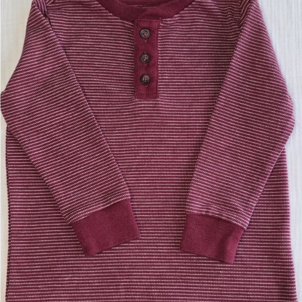 Garanimals Burgundy Striped Long Sleeve Henley